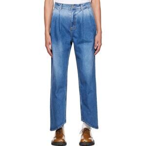 Ader Error Fall 2022 Pleated Curved Hem 100% Cotton Jeans A1 S 28 $390